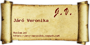 Járó Veronika névjegykártya